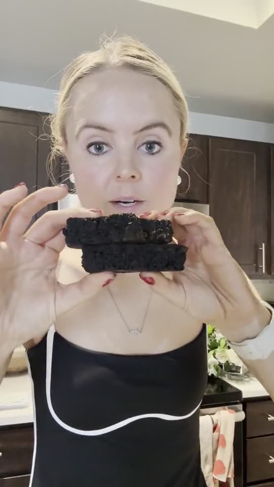 Addison LaBonte with her fudge brownies